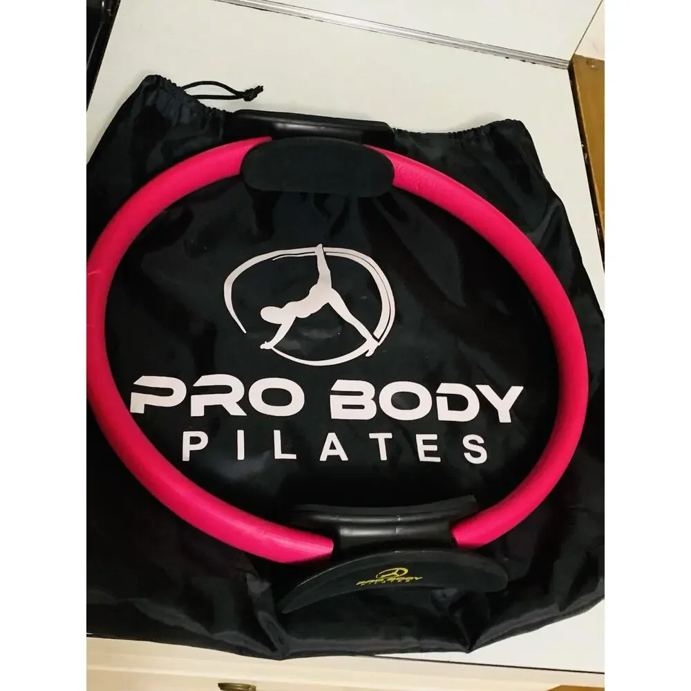 Probody Pilates Fitness Pink Circle 14 Inch Pilates Ring with Carrying Bag